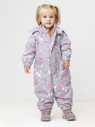 Комбинезоны утепленные для девочки, артикул: ВК 60085/н/2 Ал, цвет: серый
