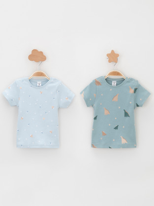 Футболка для новорожденных, артикул: К 301156-2уп, цвет: голубой