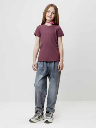 Футболка для девочки, артикул: КР 302868, цвет: бордовый
