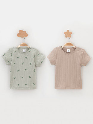 Футболка для новорожденных, артикул: К 302521-2уп, цвет: хаки
