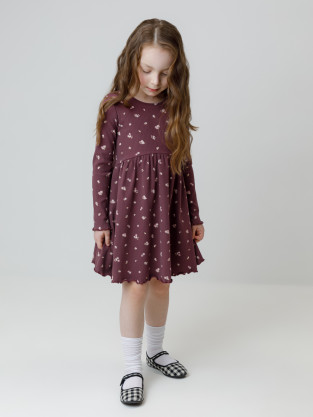Платье для девочки, артикул: КР 5942, цвет: бордовый