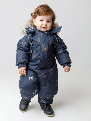 Комбинезоны утепленные для мальчика, артикул: ВК 60116/н/18 Ал, цвет: темно-синий