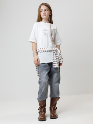 Футболка для девочки, артикул: КР 302819, цвет: сахар