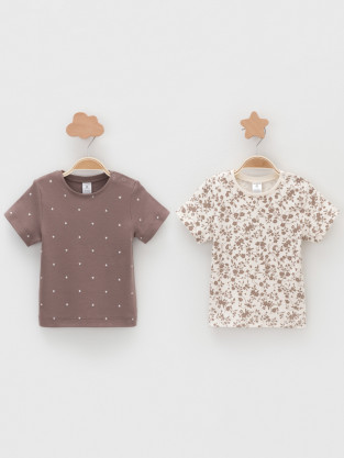 Футболка для новорожденных, артикул: К 301156-2уп, цвет: коричневый