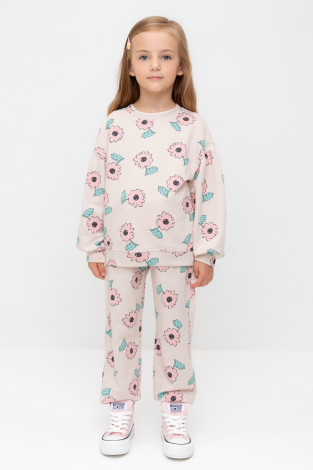 Брюки для девочки, артикул: КР 400800-1, цвет: бежевый