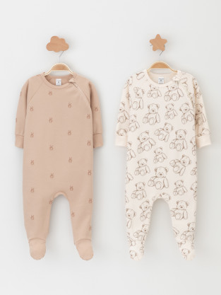 Комбинезон для новорожденных, артикул: К 6444-2уп, цвет: бежевый