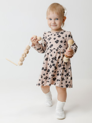 Платье для девочки, артикул: КР 5950, цвет: бежевый