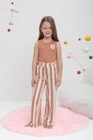 Брюки для девочки, артикул: КР 400691, цвет: коричневый