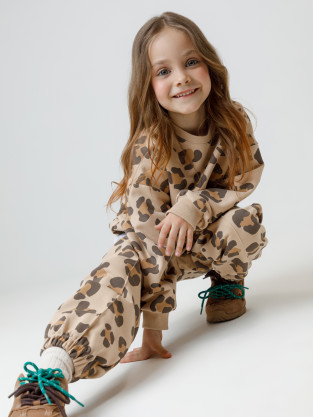 Брюки для девочки, артикул: КР 400887, цвет: бежевый