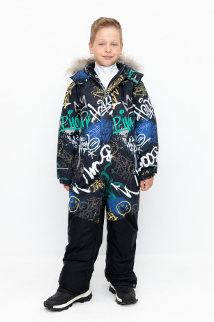 Комбинезоны утепленные для мальчика, артикул: ВК 60120/н/7 ГР, цвет: черный3