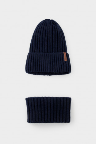 Комплект вязаный для мальчика, артикул: КВ 22015/ш, цвет: синий