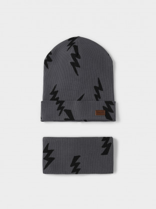 Шапка для мальчика, артикул: К 8171, цвет: темно-серый