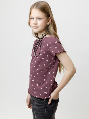 Футболка для девочки, артикул: КР 302814, цвет: бордовый