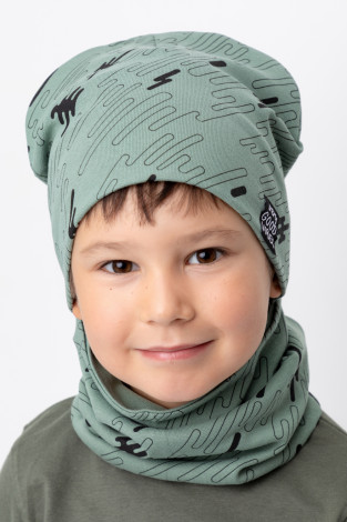 Шапка для мальчика, артикул: К 8125, цвет: зеленый