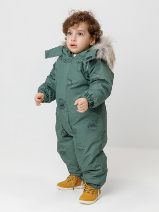 Комбинезоны утепленные для мальчика, артикул: ВК 60116/н/19 Ал, цвет: зеленый