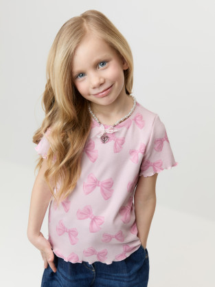 Футболка для девочки, артикул: КР 301996, цвет: светло-розовый