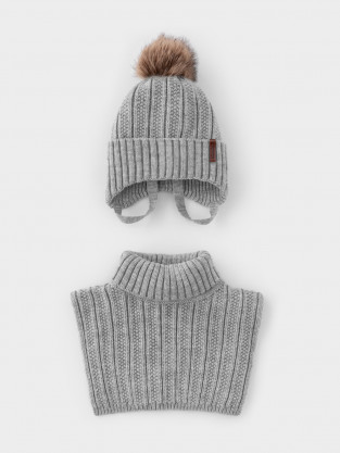 Комплект вязаный для мальчика, артикул: КВ 22014/ш, цвет: серый