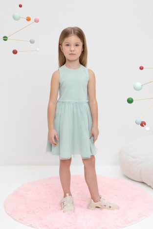 Платье для девочки, артикул: КР 5868, цвет: голубой