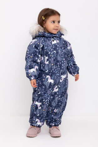 Комбинезоны утепленные для девочки, артикул: ВК 60105/н/10 ГР, цвет: синий
