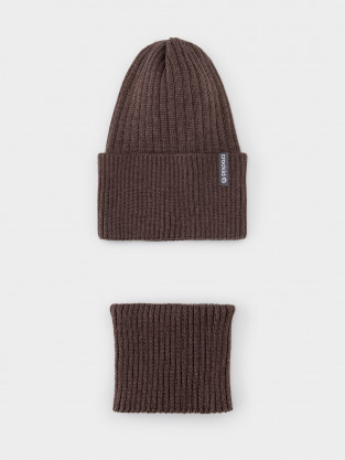 Комплект вязаный для мальчика, артикул: КВ 22012/25, цвет: коричневый