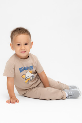 Футболка для мальчика, артикул: КР 302756, цвет: бежевый