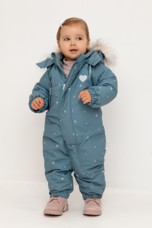 Комбинезоны утепленные для девочки, артикул: ВК 60116/н/3 Ал, цвет: зеленый