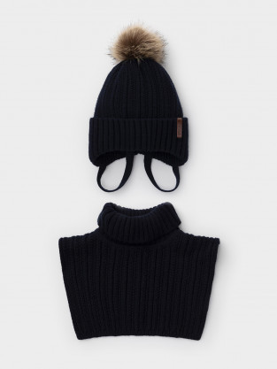Комплект вязаный для мальчика, артикул: КВ 22014/ш, цвет: синий