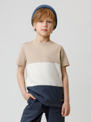Футболка для мальчика, артикул: КР 302171, цвет: бежевый