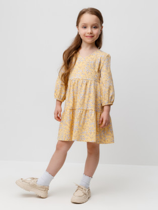 Платье для девочки, артикул: КР 5878, цвет: желтый