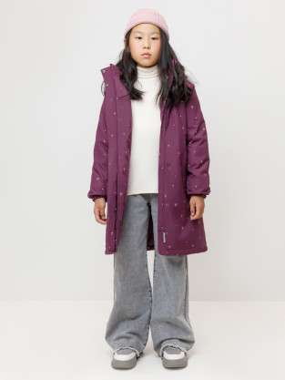 Пальто для девочки, артикул: ВК 38105/н/3 ГР, цвет: бордовый