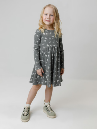 Платье для девочки, артикул: КР 5942, цвет: зеленый