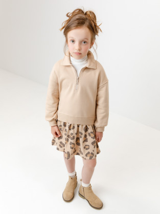 Платье для девочки, артикул: КР 5962, цвет: бежевый