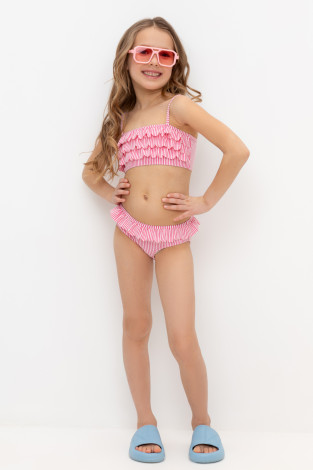 Купальник для девочки, артикул: ТК 17013/1н ФВ, цвет: ярко-розовый
