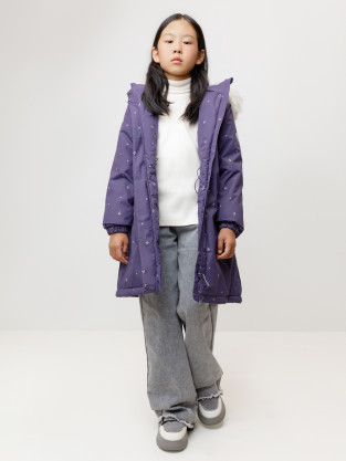 Пальто для девочки, артикул: ВК 38105/н/4 ГР, цвет: фиолетовый