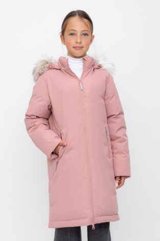 Пальто для девочки, артикул: ВК 34063/4 УЗГ, цвет: светло-розовый