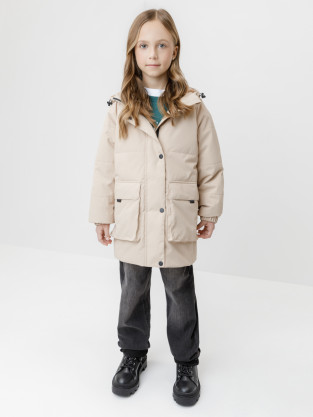Куртка для девочки, артикул: ВК 32195/2 УЗГ, цвет: бежевый