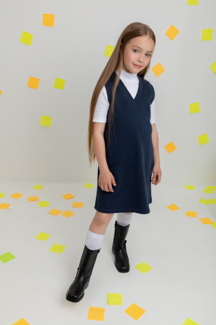 Платье для девочки, артикул: К 5817, цвет: синий