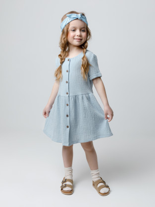 Платье для девочки, артикул: ТК 52095, цвет: голубой