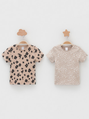 Футболка для новорожденных, артикул: К 301156-2уп, цвет: бежевый