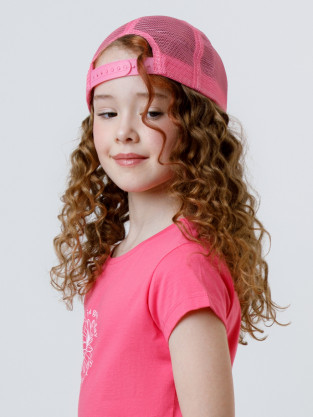 Кепка для девочки, артикул: ТК 80106, цвет: ярко-розовый
