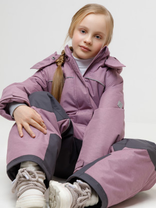 Комбинезоны утепленные для девочки, артикул: ВК 60129/2 ГР (98-122), цвет: бордовый