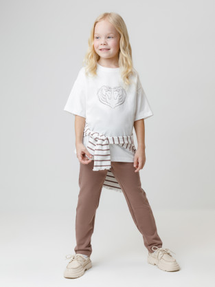 Футболка для девочки, артикул: КР 302819, цвет: сахар