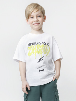 Футболка для мальчика, артикул: КР 303024-1, цвет: белый