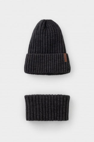 Комплект вязаный для мальчика, артикул: КВ 22015/25ш, цвет: серый