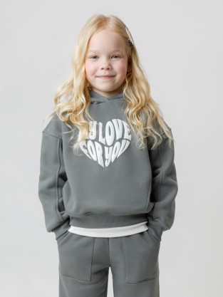 Худи для девочки, артикул: КР 302815, цвет: зеленый