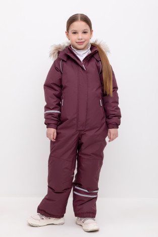 Комбинезоны утепленные для девочки, артикул: ВК 60102/5 ГР (98-122), цвет: бордовый