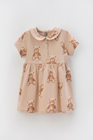 Платье для девочки, артикул: КР 5824, цвет: светло-бежевый