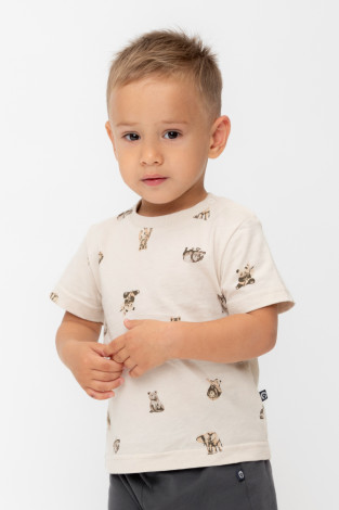 Футболка для мальчика, артикул: КР 302537, цвет: бежевый