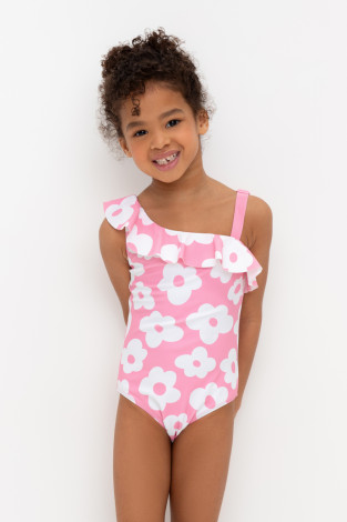 Купальник для девочки, артикул: ТК 16014/4н ФВ, цвет: ярко-розовый