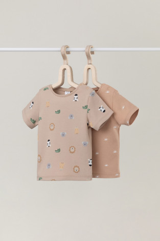 Футболка для новорожденных, артикул: К 301156-2уп, цвет: бежевый